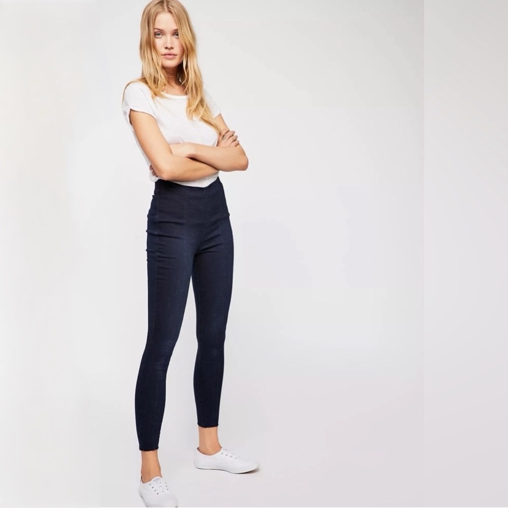 Free People Dark Wash Pull On Jeans